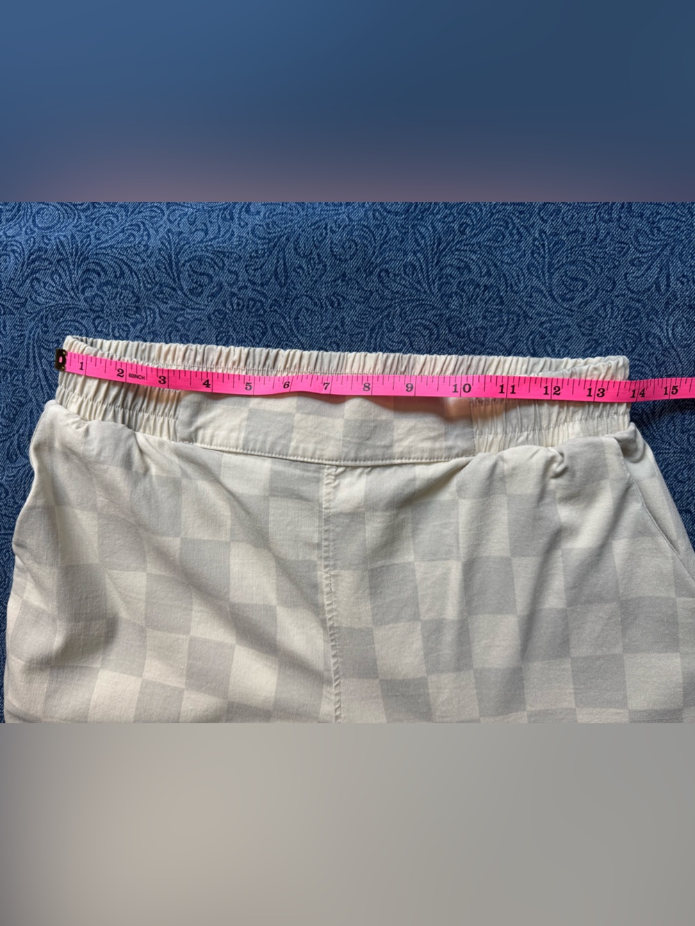 LuLaRoe Lena Work-Leisure Pant Off White Checker High Rise Straight Leg | Size M - Picture 6 of 8